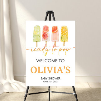 Popsicle Ready to Pop Baby Shower Welcome Sign