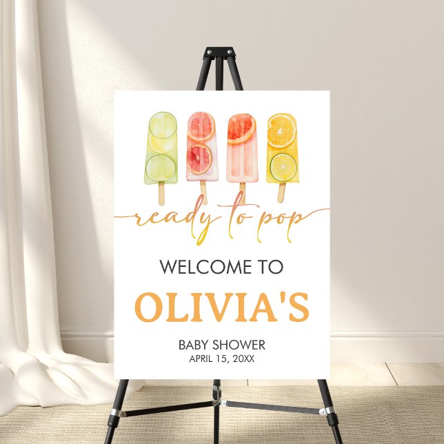 Popsicle Ready to Pop Baby Shower Welcome Sign (Popsicle Baby Shower Welcome Sign)