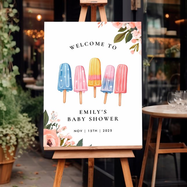 Popsicle Ready to Pop Baby Shower Welcome Sign (Creator Uploaded)