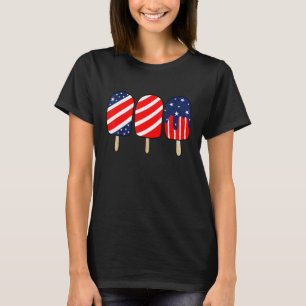 Popsicle Red White Blue American Flag Patriotic 4t T-Shirt