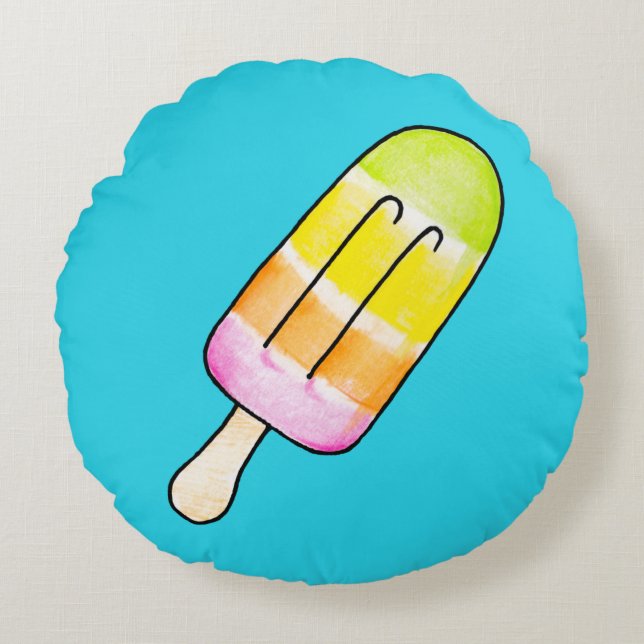 Popsicle Round Pillow (Front)