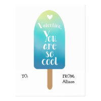 Popsicle School Classroom Valentine Cards for Kids
