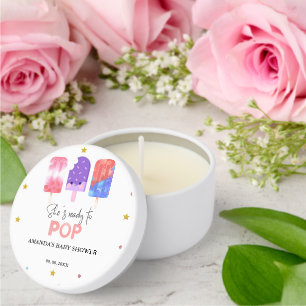 Popsicle She is ready to pop Baby Shower Mini Candle Favors