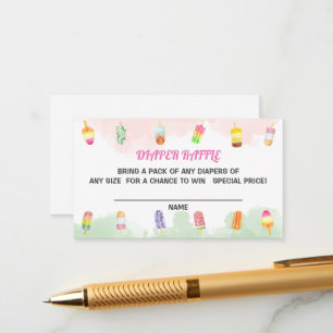 Popsicle She's Ready To Pop Diaper Raffle  Enclosure Card