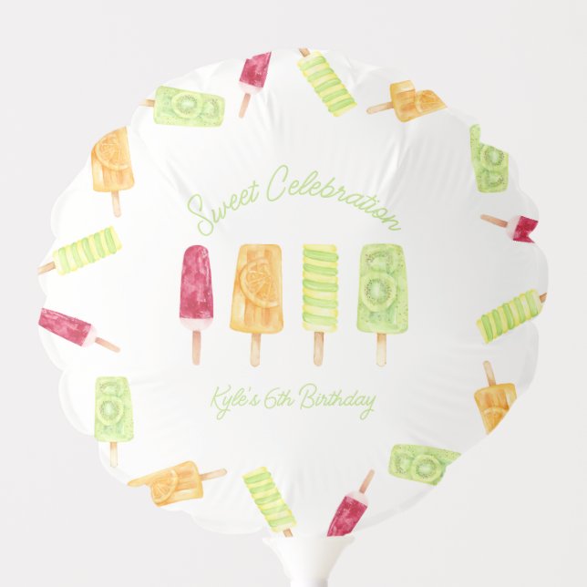Popsicle Summer Birthday Party Balloon (Front)