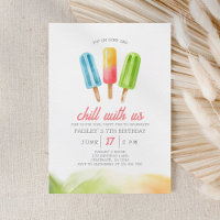 Popsicle Summer Birthday Party Invitation