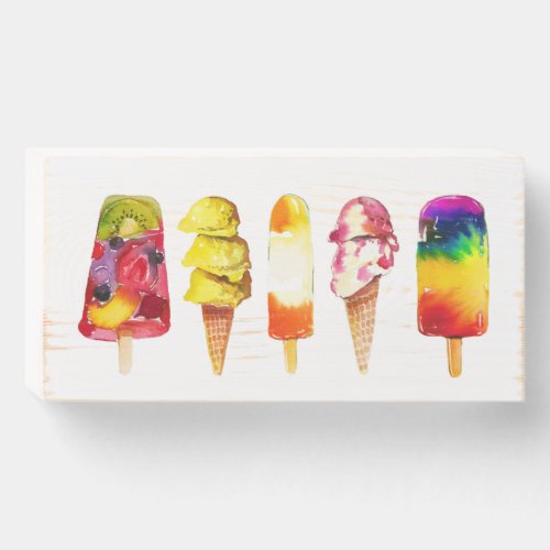 Popsicle Summer Decorative Wood Sign Art