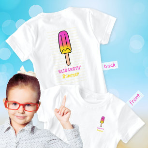 Popsicle Summer Fun Pink Yellow Girl T-Shirt