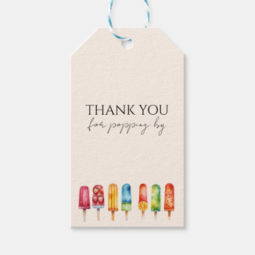 Popsicle Summer Party Birthday Gift Tags