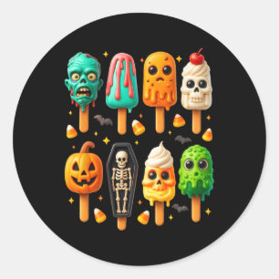 Popsicle Summer Spooky Halloween Ice Cream Summer- Classic Round Sticker