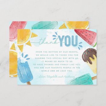 Popsicle Thank You Card Note by PerfectPrintableCo at Zazzle