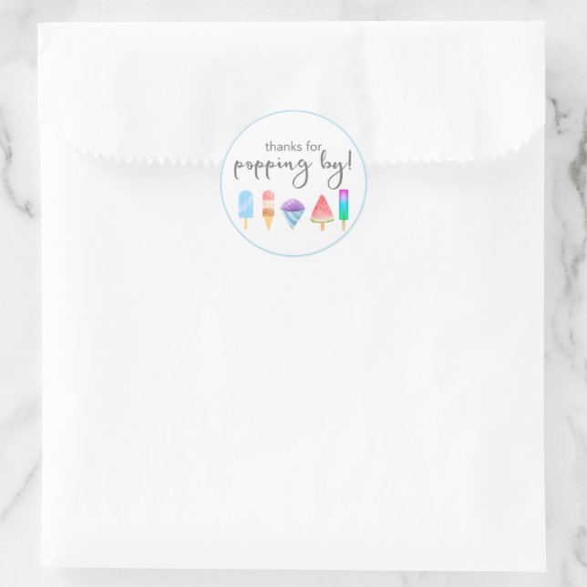 Popsicle Thank You Party Favor Stickers (Bag)