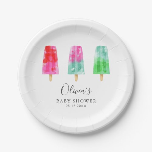 Popsicle Theme Summer Baby Shower Paper Plates