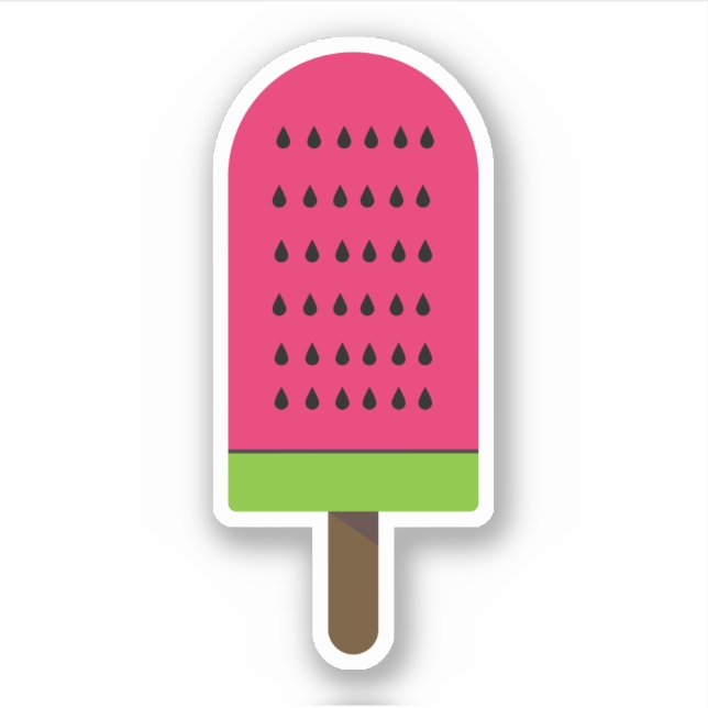 Popsicle Watermelon Illustration Sticker (Front)