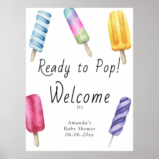 Popsicle Welcome baby shower party foam board Poster (Front)