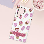 Popsicles and Cupcakes Pink  Samsung Galaxy S22 Ultra Case<br><div class="desc">Indulge yourself (or someone dear) in our very sweet Popsicles and Cupcakes Pink Samsung Galaxy S22 Ultra case. This Samsung case brims with character, adorned with a lively assortment of soft pink cupcakes adorned with raspberries, popsicles oozing with chocolate icing and sprinkles, and dainty macarons. Not only does this case...</div>