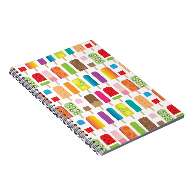 Popsicles and Ice Cream Bars Sweet Dessert Treats Notebook (Right Side)