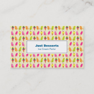 Popsicles and Ice Cream Colorful Summer Pattern Business Card
