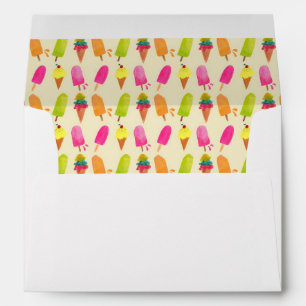 Popsicles and Ice Cream Colorful Summer Pattern Envelope