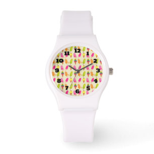 Popsicles and Ice Cream Colorful Summer Pattern Watch