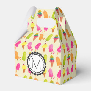 Popsicles and Ice Cream Personalized Monogram Favor Boxes