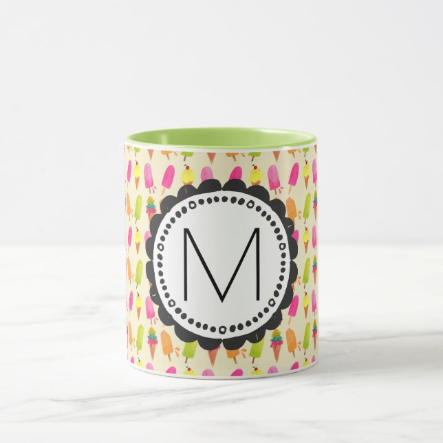 Popsicles and Ice Cream Personalized Monogram Mug (Center)