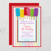 Popsicles and Polka Dots Birthday Invitations (Front/Back)