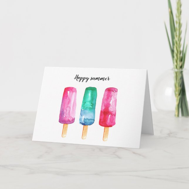 Popsicles bright customized greeting card. holiday card (Front)