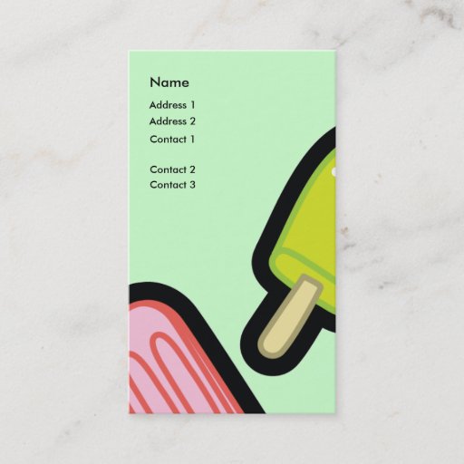 Customizable Popsicles Business Card Template