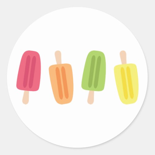 Popsicles Classic Round Sticker