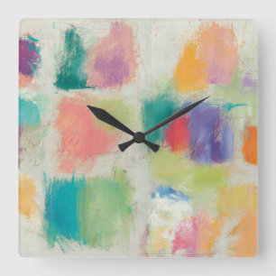 Popsicles Horizontal Stone Abstract Print Square Wall Clock