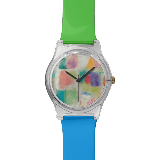 Popsicles Horizontal Stone Abstract Print Wrist Watch (Close Up)