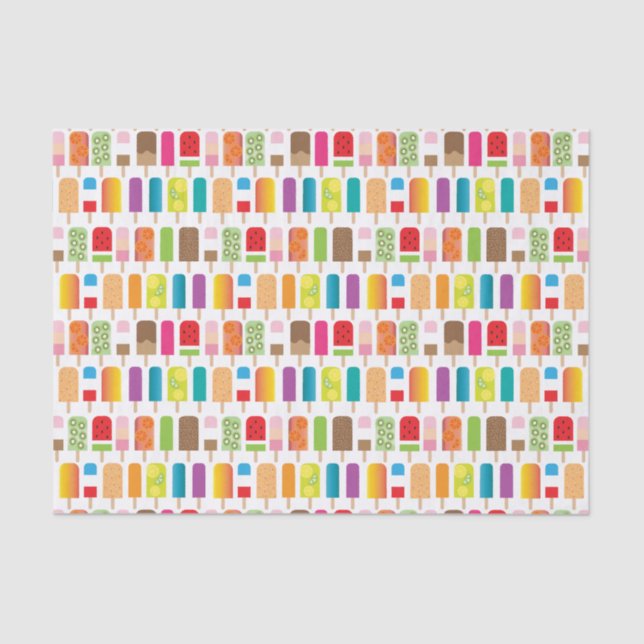 Popsicles Ice Cream Bars Dessert Tissue Paper (Front)