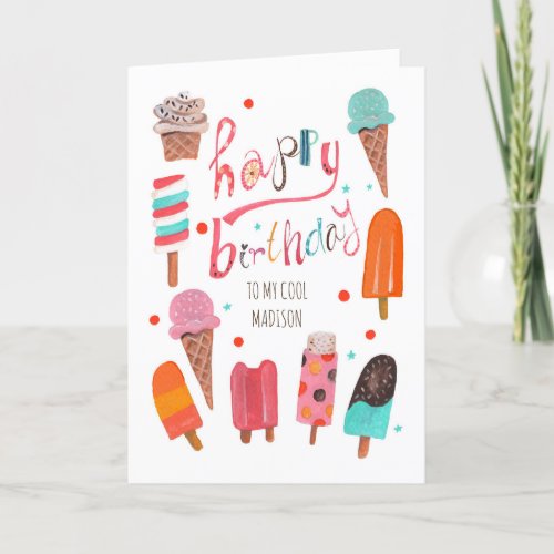 Popsicles  ice_cream Birthday Greeting Card