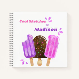 Popsicles Ice Cream Lolly Personalized Sketchbook Notebook