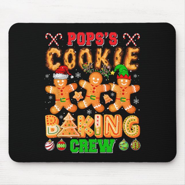 Pops's Xmas Cookie Baking Crew Funny Baker Lover F Mouse Pad (Front)