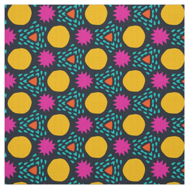 POPSTAR - Fun Colorful Children's Modern Geometric Fabric (Swatch)