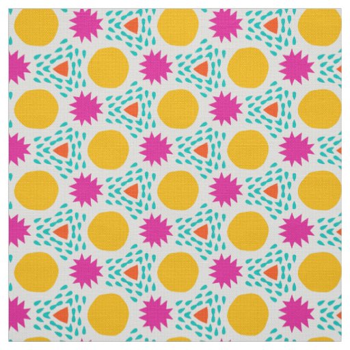 POPSTAR - Fun Modern Colorful Kid Geometric Shapes Fabric