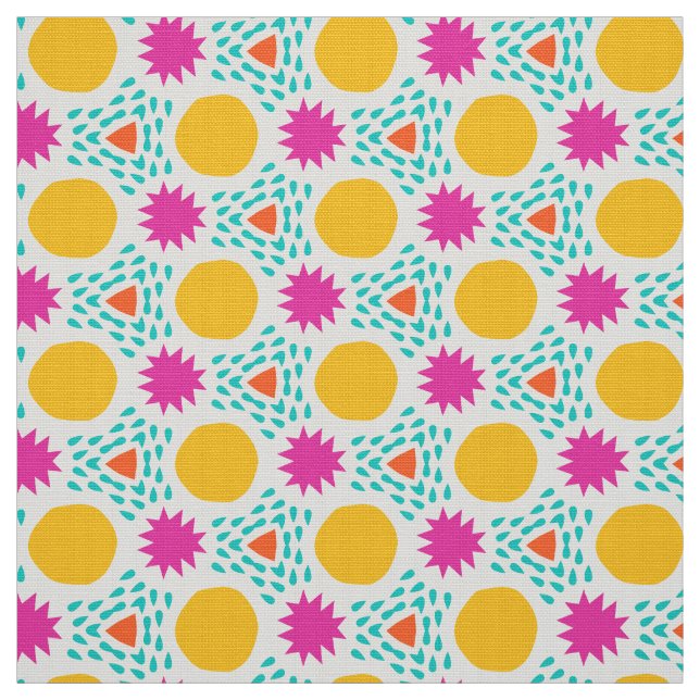 POPSTAR - Fun Modern Colorful Kid Geometric Shapes Fabric (Swatch)