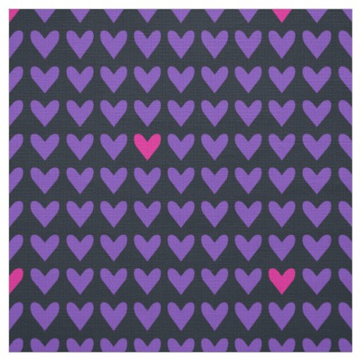 POPSTAR - Mod Purple and Hot Pink Valentine Hearts Fabric