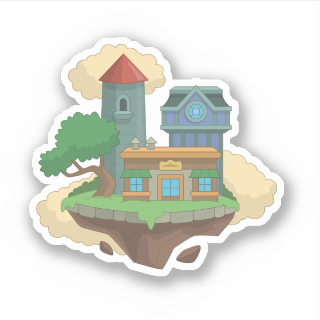 Poptropica Home Island Sticker (Front)