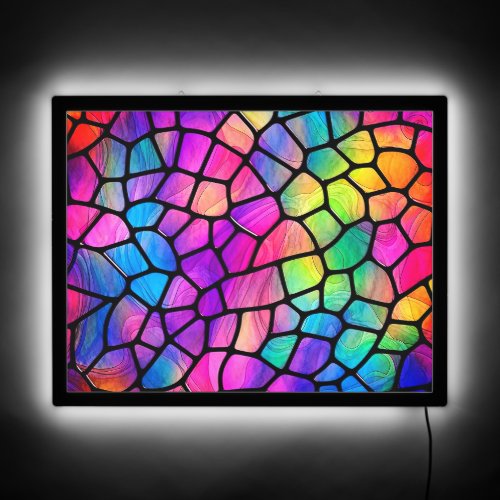 Popular 90s Pattern Stained Glass Style  LED Sign