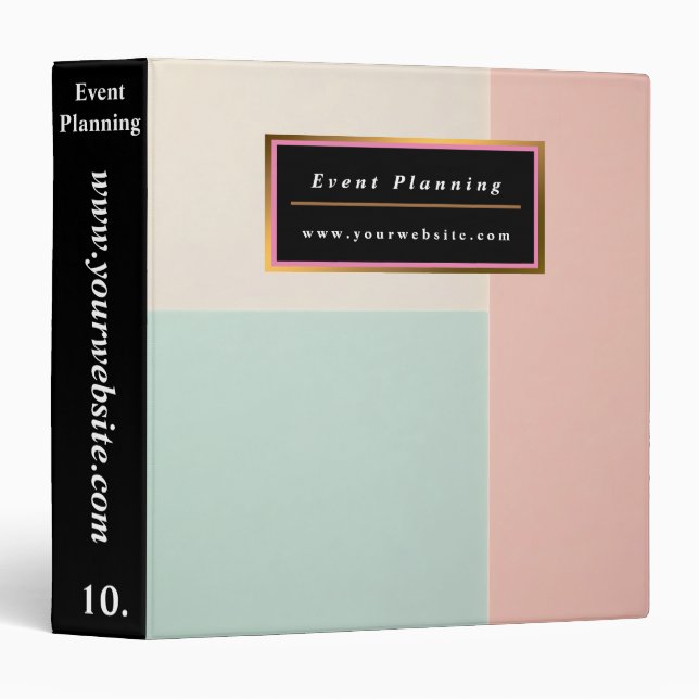 Popular Abstract Blush Pink Mint Collection 3 Ring Binder (Front/Spine)