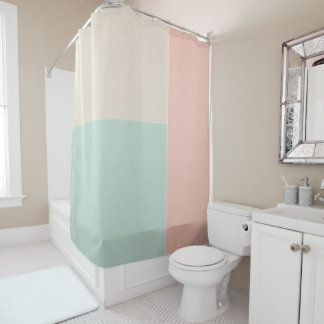 Popular Abstract Blush Pink Mint Collection Shower Curtain