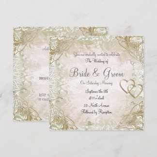 Popular and Elegant  old Gold  Wedding Invitation