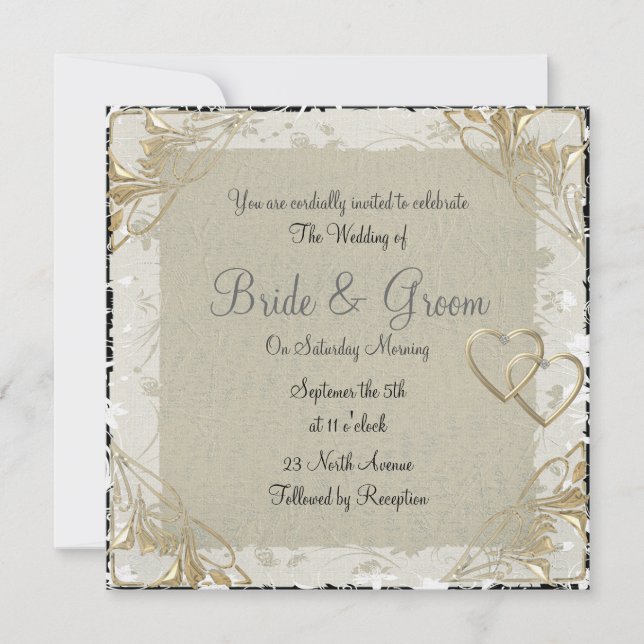 Popular and Elegant  Old Paper  Wedding Invitation (Front)