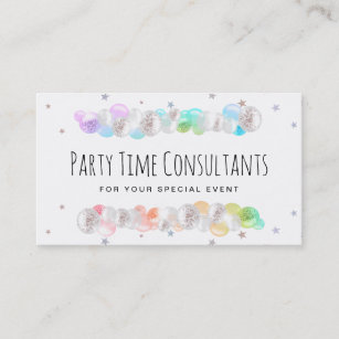 *~* Popular Balloons Rainbow Party Event Planner Business Card