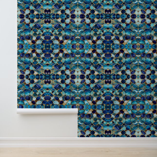 Popular Beautiful Ocean Blue Gold Collection Wallpaper (Application)