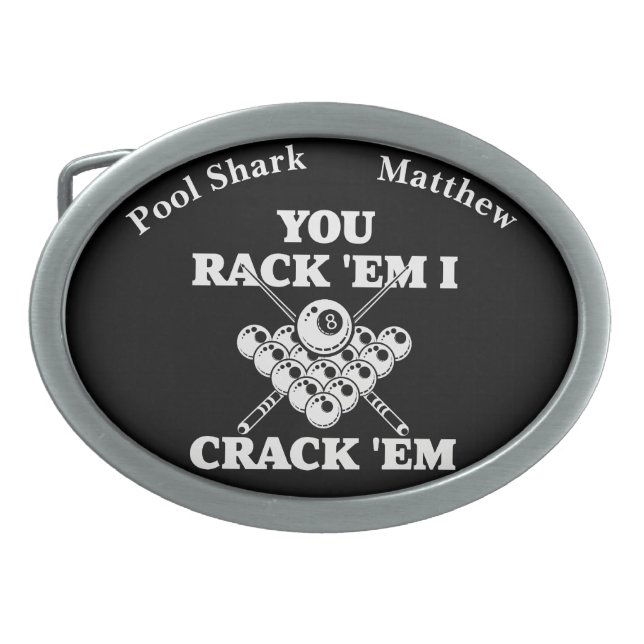 Popular Billiards Quote in Bold Design Belt Buckle (Front)
