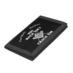 Popular Billiards Quote in Bold Design Tri-fold Wallet